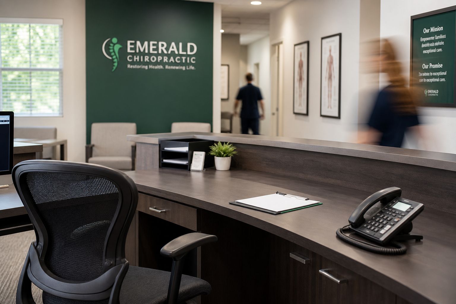 Chiropractic clinic reception — AI front desk for accident and injury phone leads