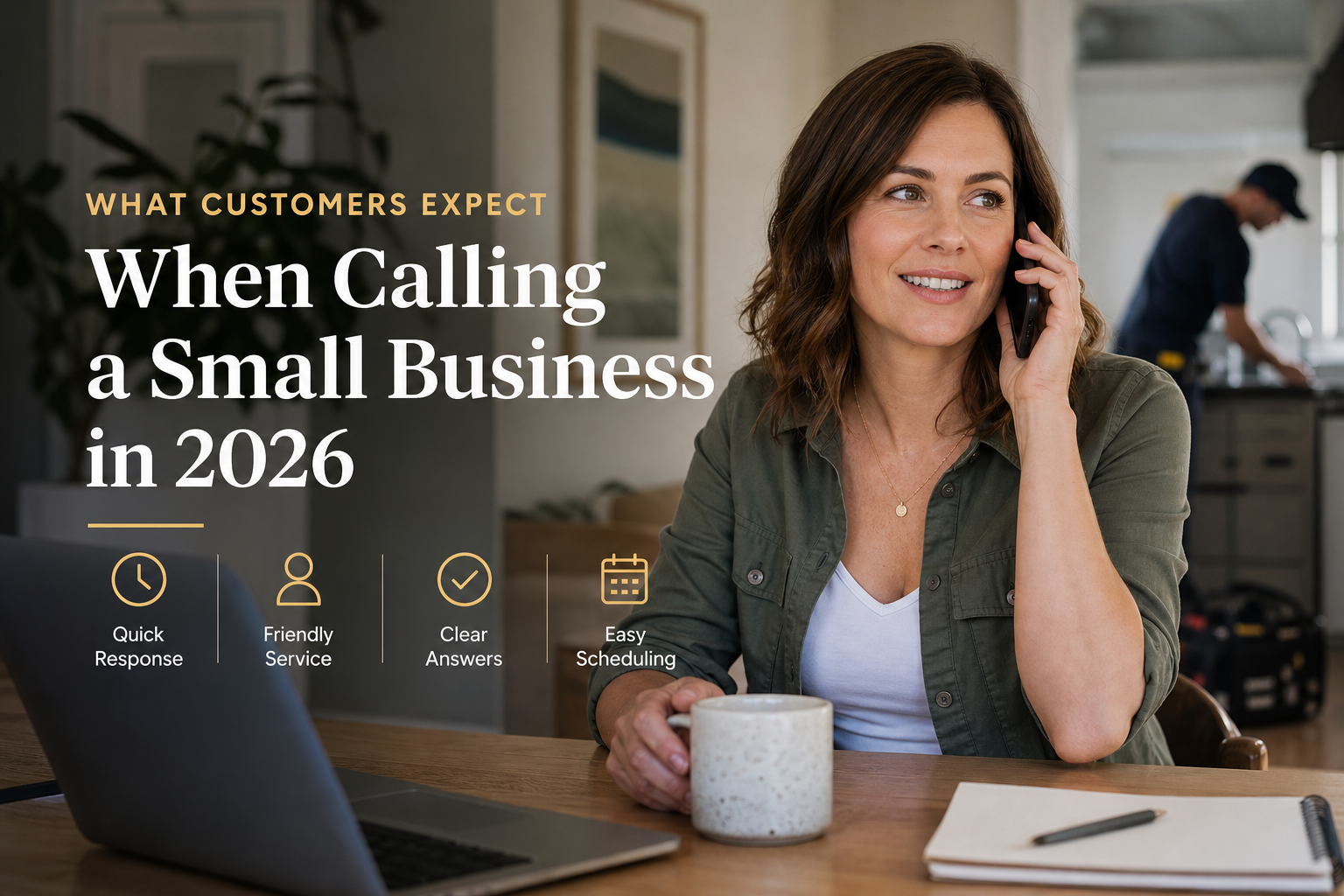 Customer calling a small business on the phone — what callers expect from local service businesses in 2026