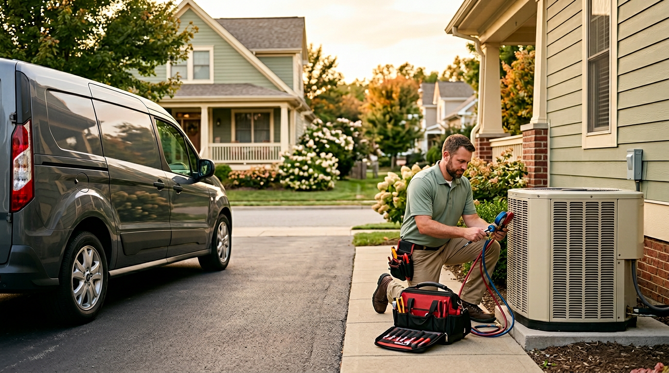 HVAC residential service call — AI front desk for heating and cooling company phones