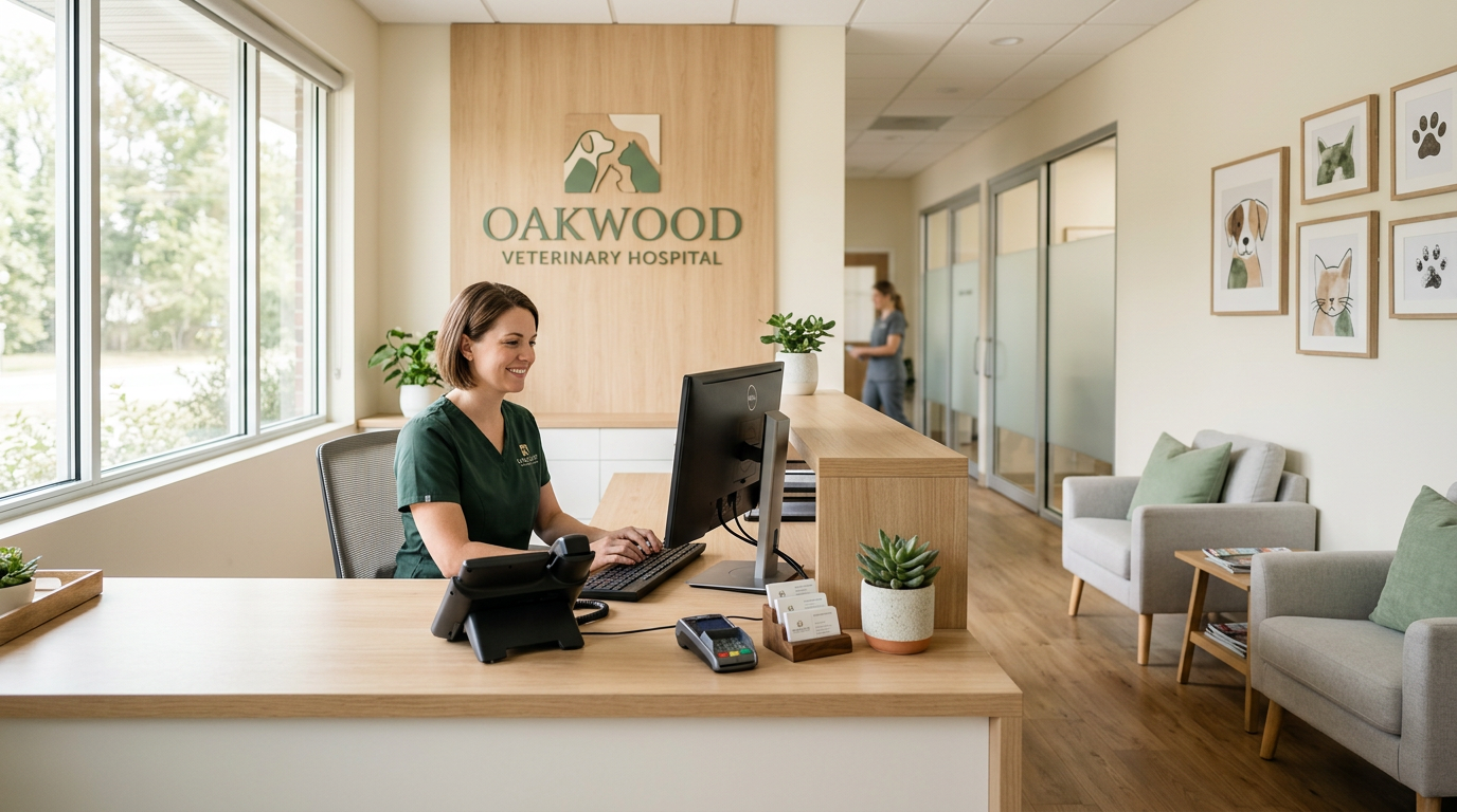 Veterinary clinic reception — AI front desk for pet owner calls and scheduling